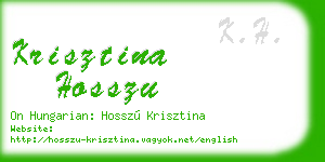 krisztina hosszu business card